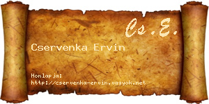 Cservenka Ervin névjegykártya